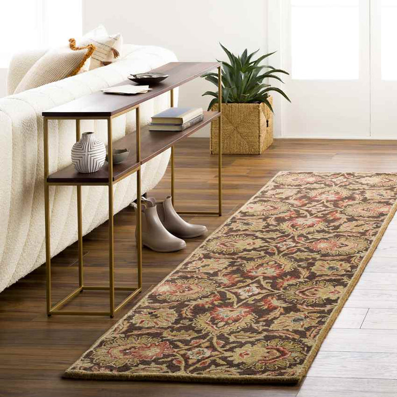 Lyon Traditional Dark Brown Area Rug