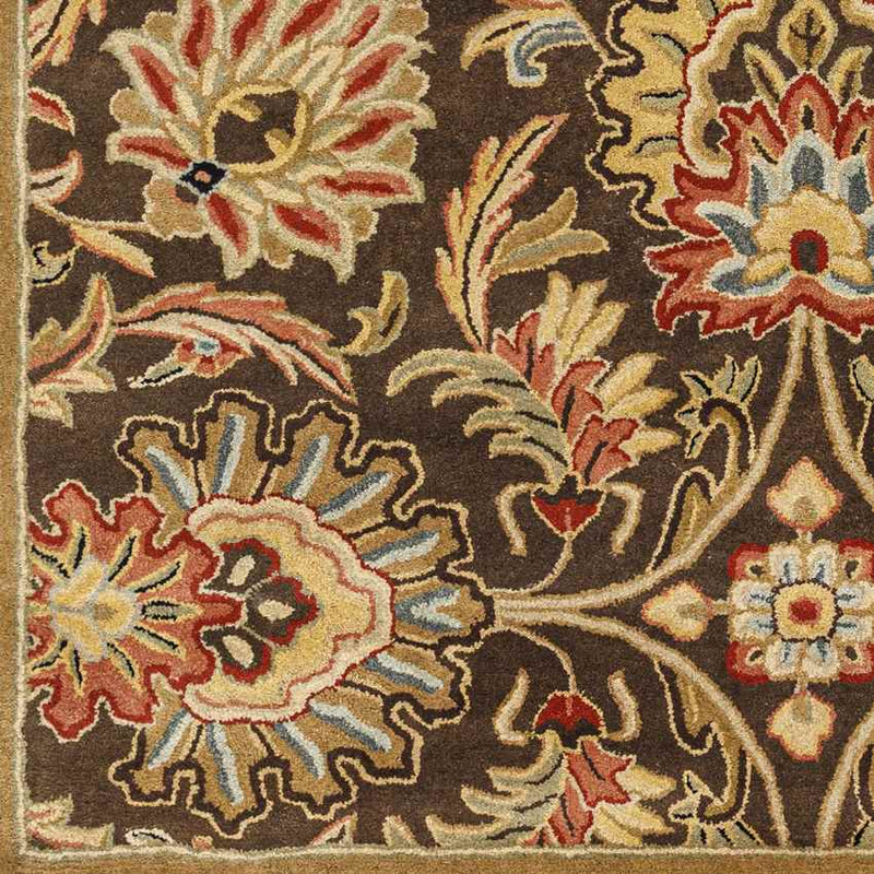 Lyon Traditional Dark Brown Area Rug