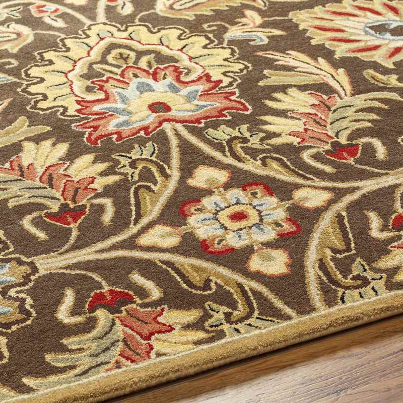 Lyon Traditional Dark Brown Area Rug