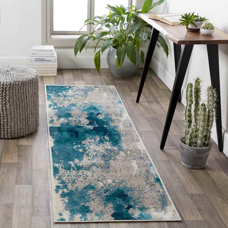 Perpignan Modern Aqua Area Rug