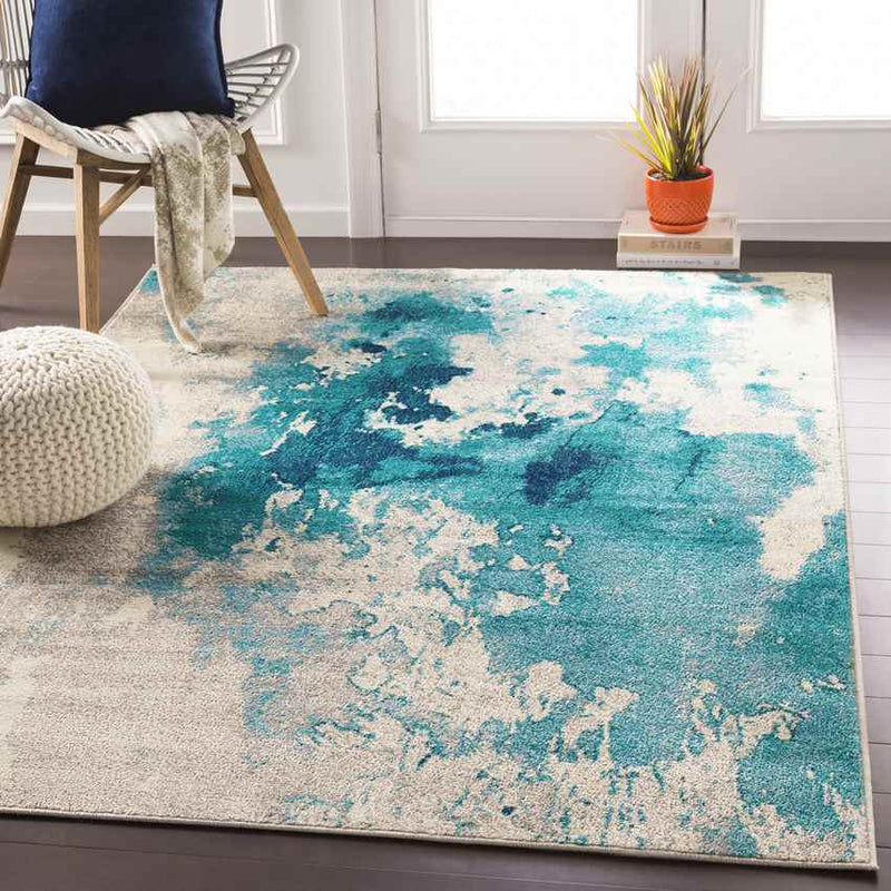 Perpignan Modern Aqua Area Rug