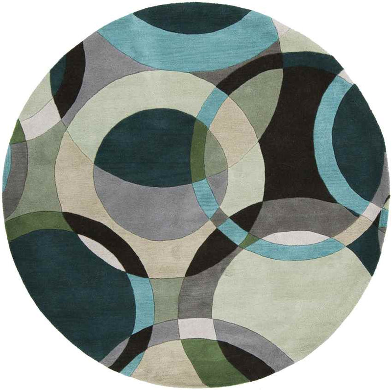 Besancon Modern Dark Green Area Rug