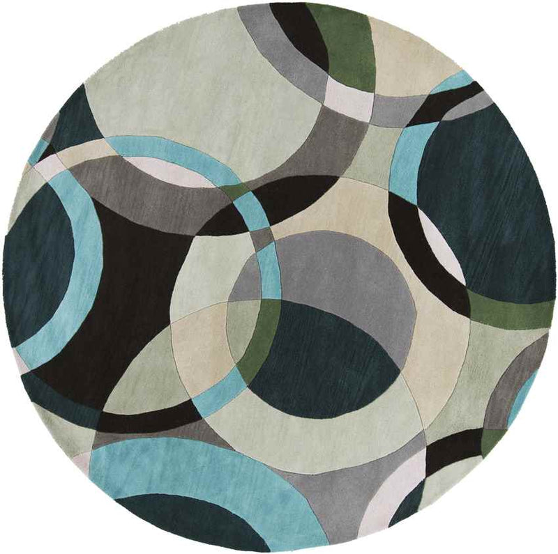 Besancon Modern Dark Green Area Rug