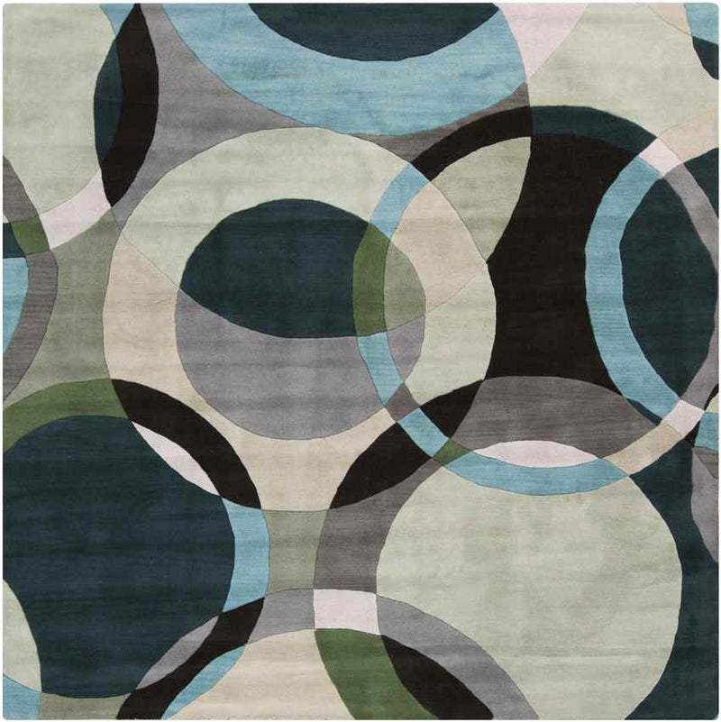 Besancon Modern Dark Green Area Rug