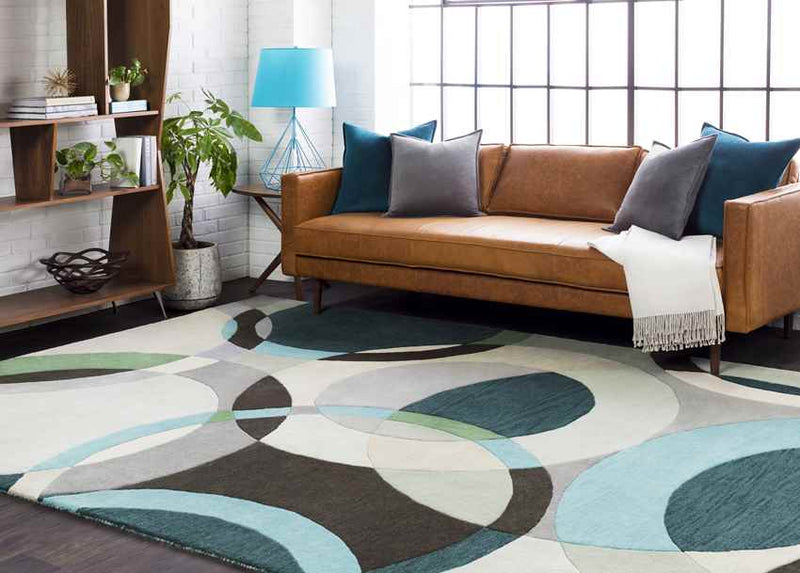 Besancon Modern Dark Green Area Rug