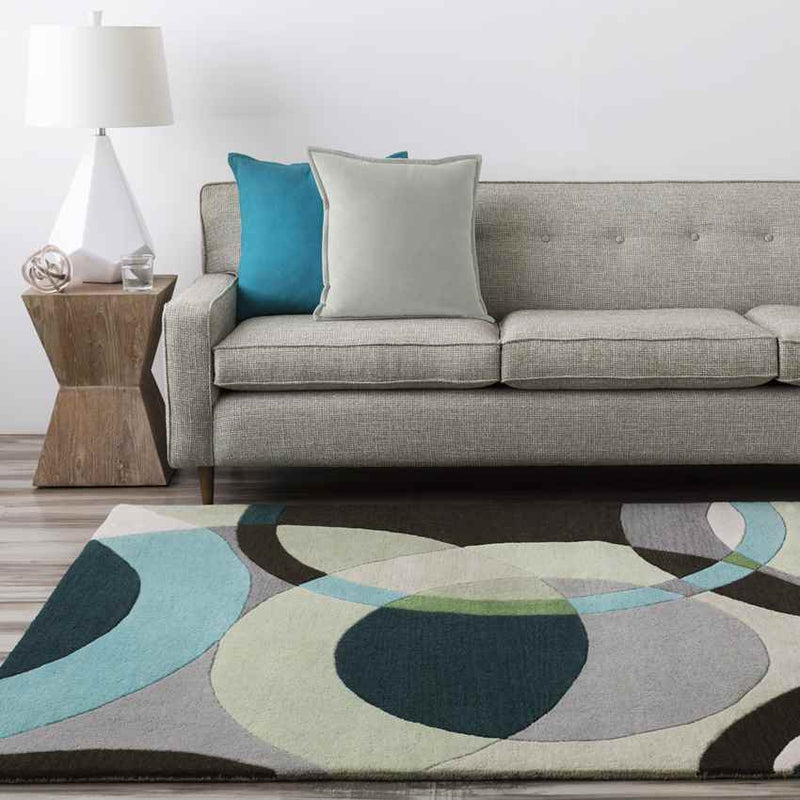 Besancon Modern Dark Green Area Rug