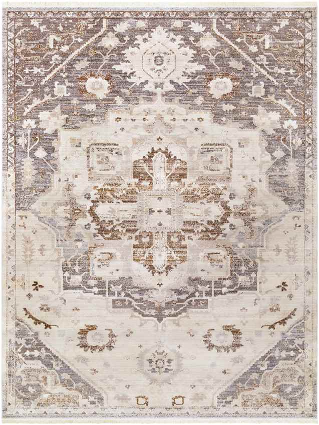 Roubaix Traditional Dark Brown Area Rug