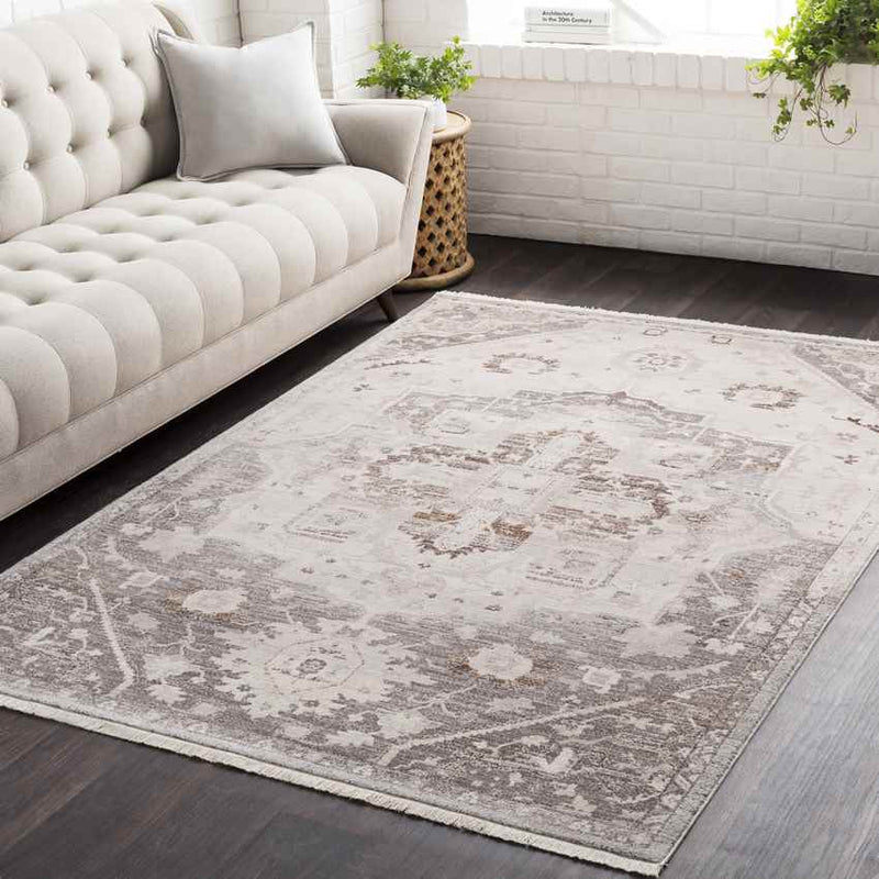 Roubaix Traditional Dark Brown Area Rug