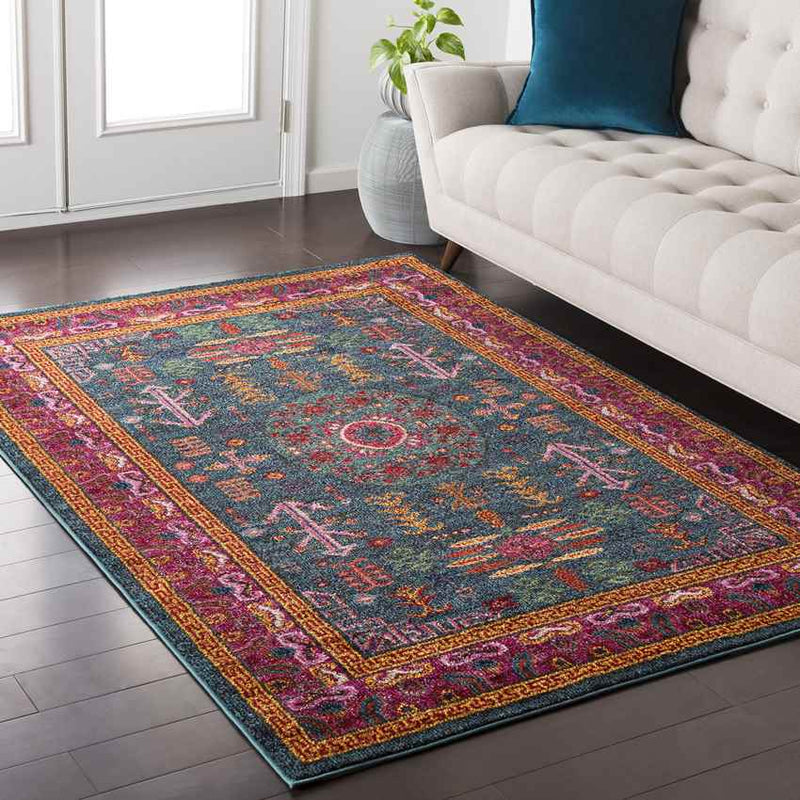 Beziers Traditional Bright Red Area Rug