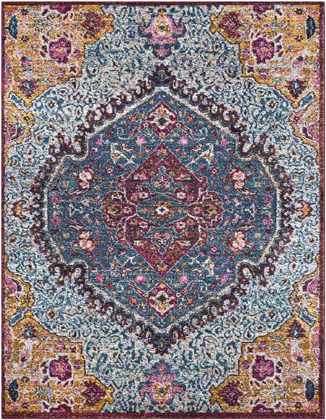 Cannes Traditional Dark Blue Area Rug