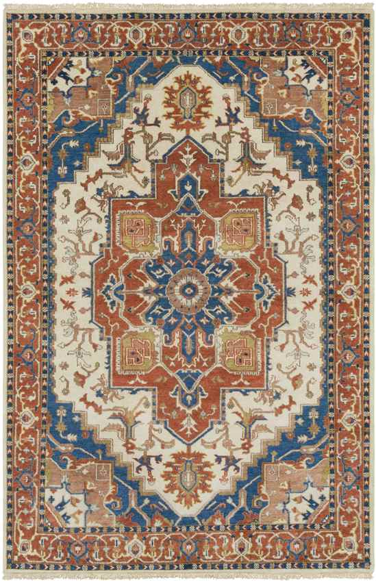 Pessac Traditional Burnt Orange Area Rug