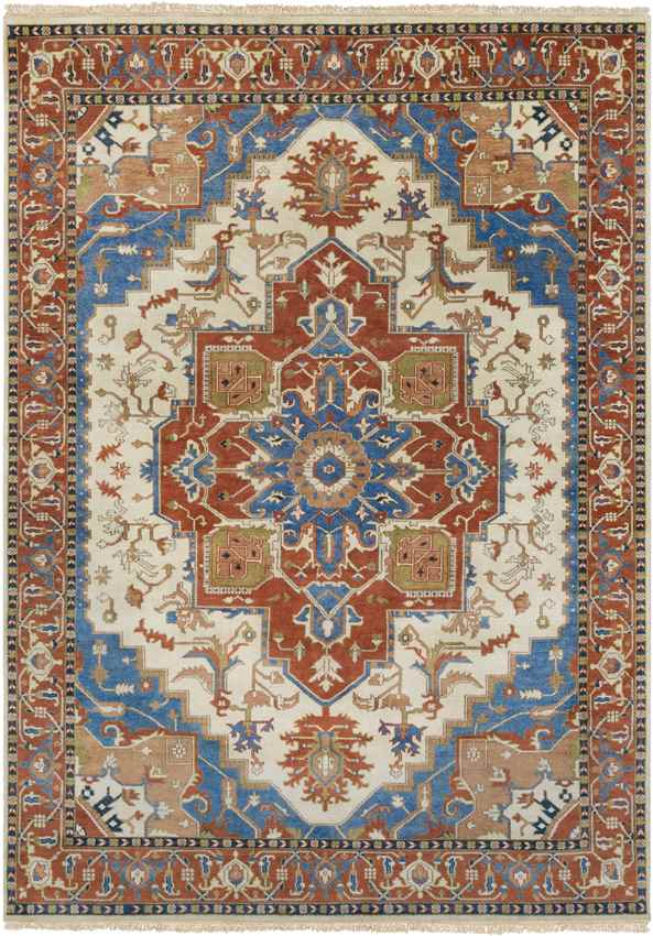 Pessac Traditional Burnt Orange Area Rug