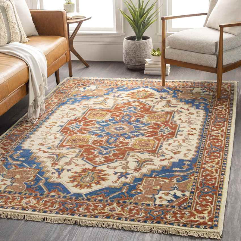 Pessac Traditional Burnt Orange Area Rug