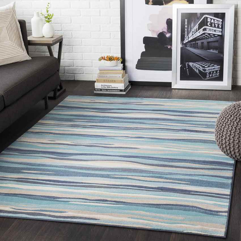 Montauban Modern Aqua Area Rug