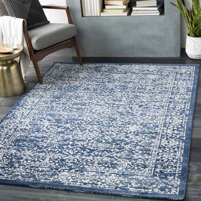 Beauvais Traditional Navy Area Rug