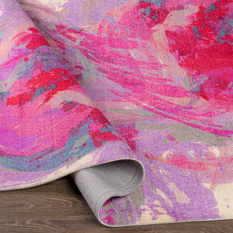 Arles Modern Bright Pink Area Rug