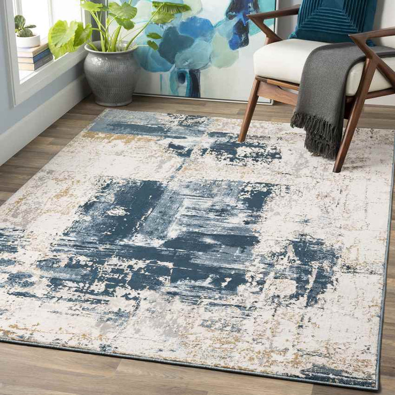 Bayonne Modern Dark Blue Area Rug