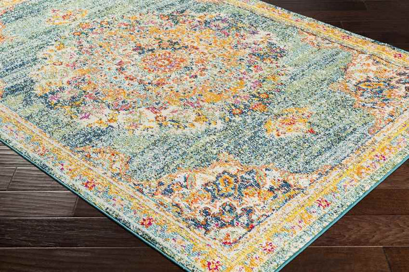 Puteaux Traditional Teal Area Rug