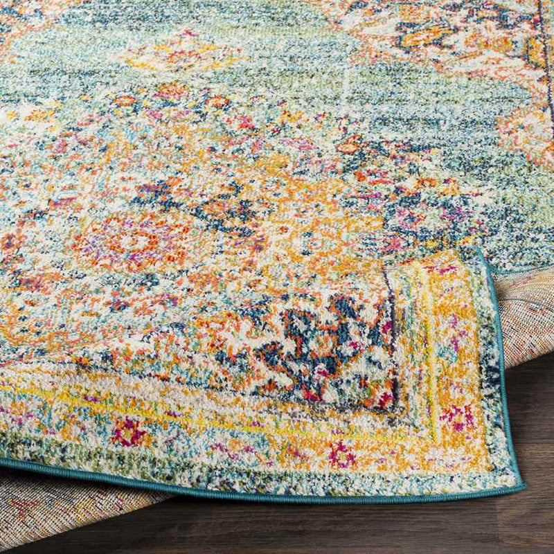 Puteaux Traditional Teal Area Rug