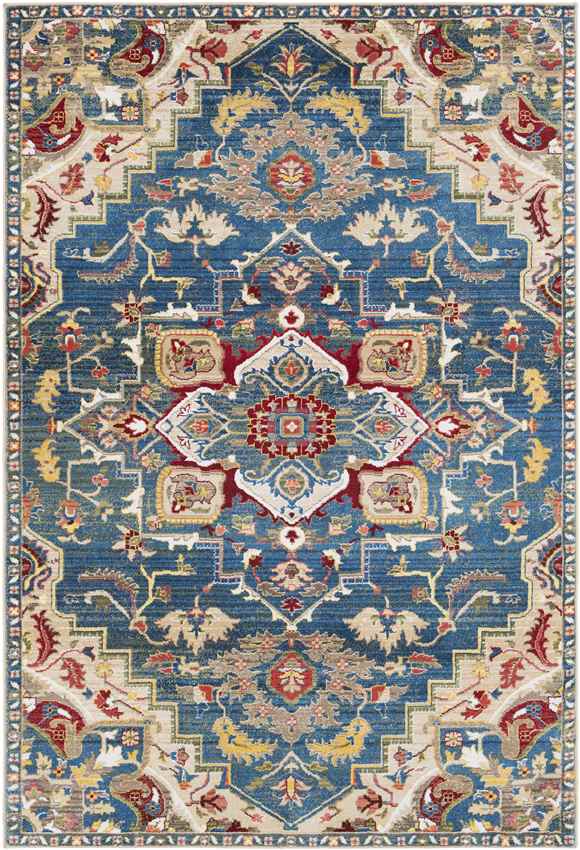 Macon Traditional Navy Area Rug