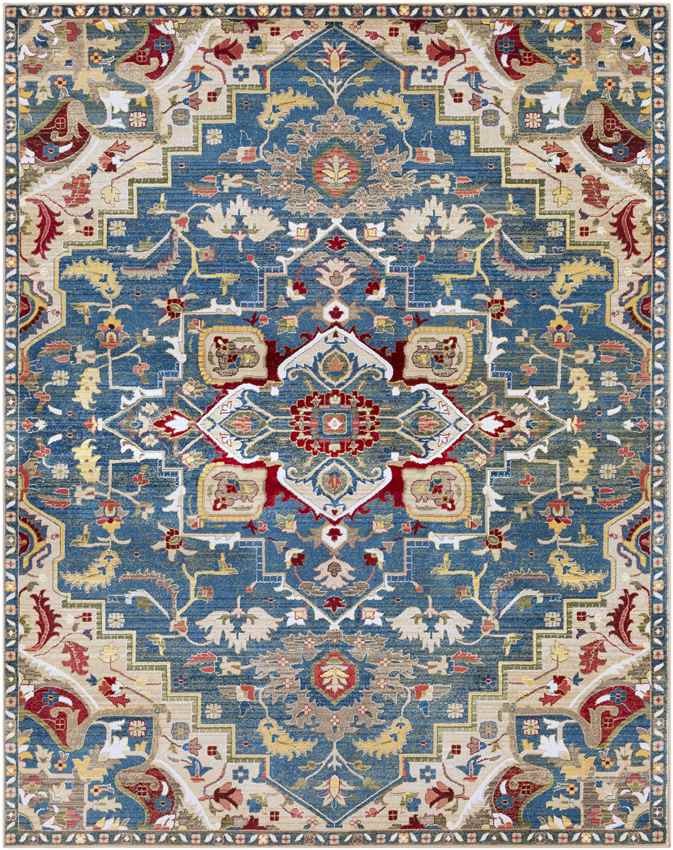 Macon Traditional Navy Area Rug