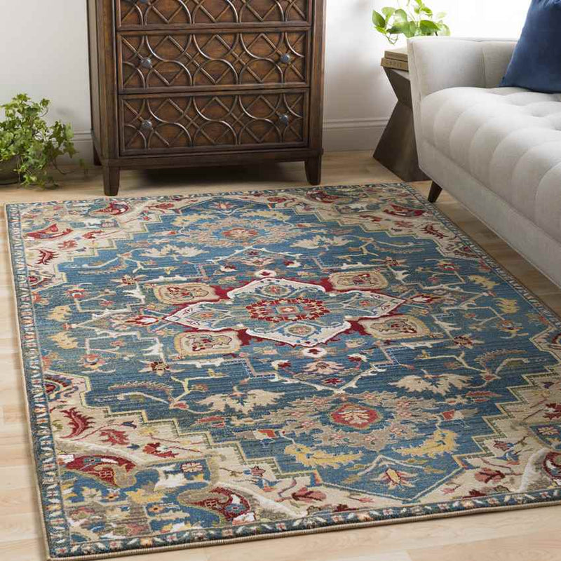 Macon Traditional Navy Area Rug