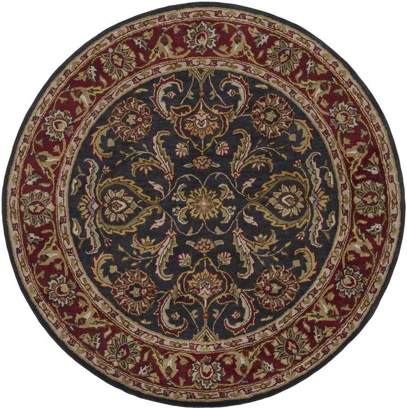 Palaiseau Traditional Dark Red Area Rug