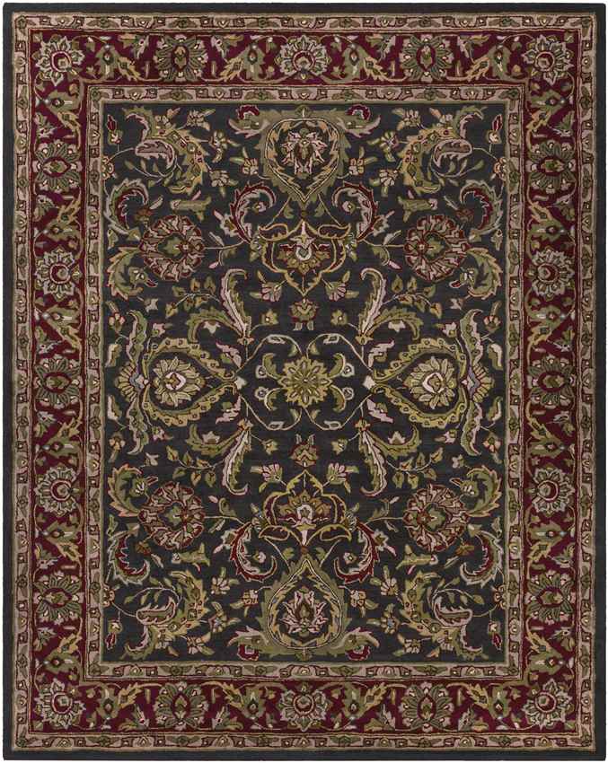 Palaiseau Traditional Dark Red Area Rug