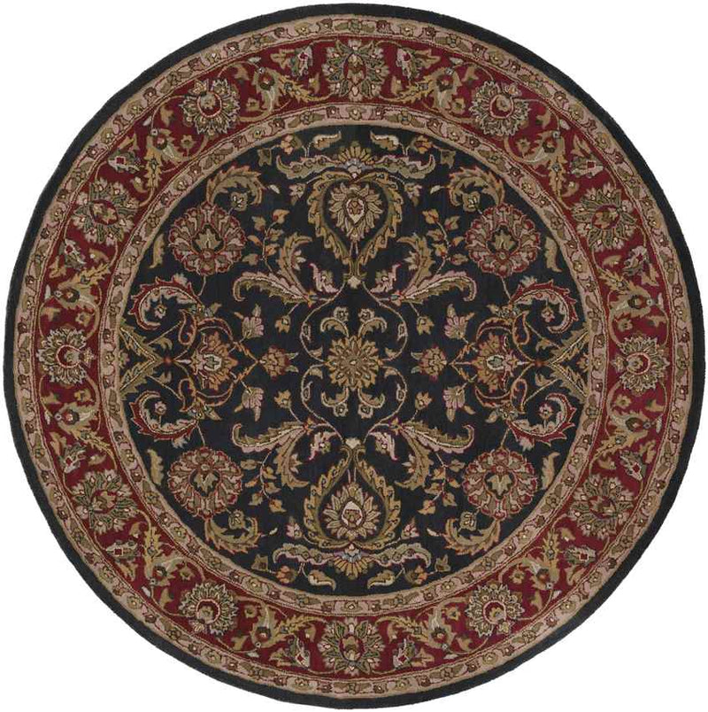 Palaiseau Traditional Dark Red Area Rug