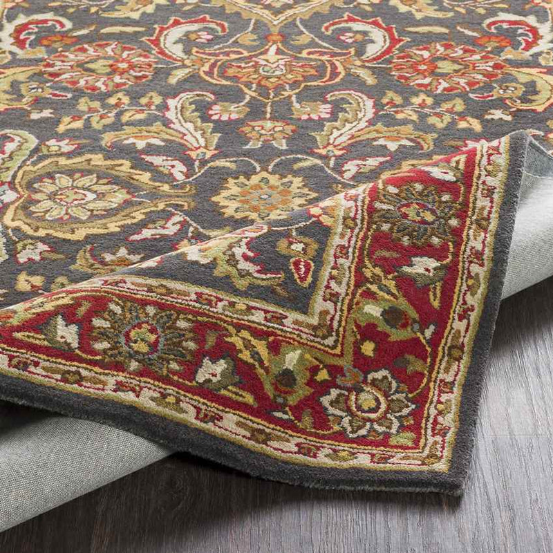 Palaiseau Traditional Dark Red Area Rug