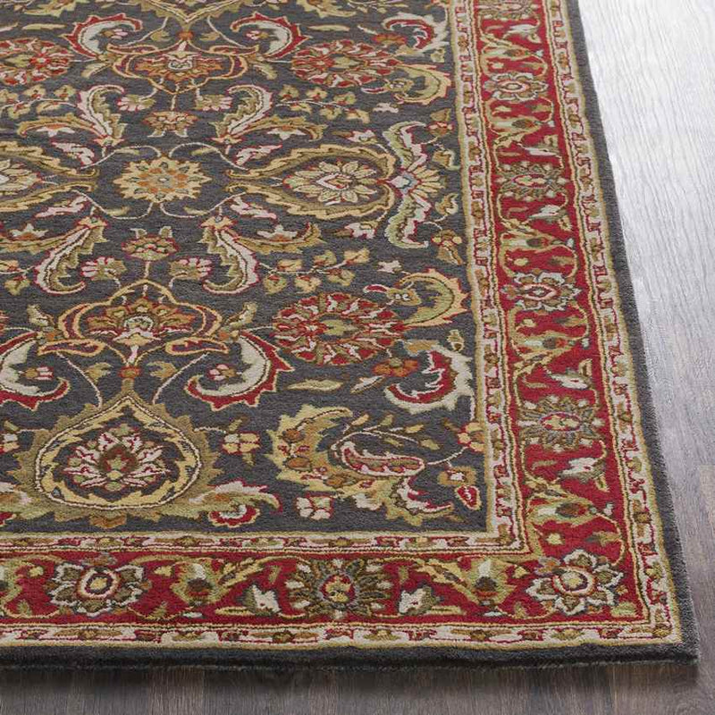 Palaiseau Traditional Dark Red Area Rug