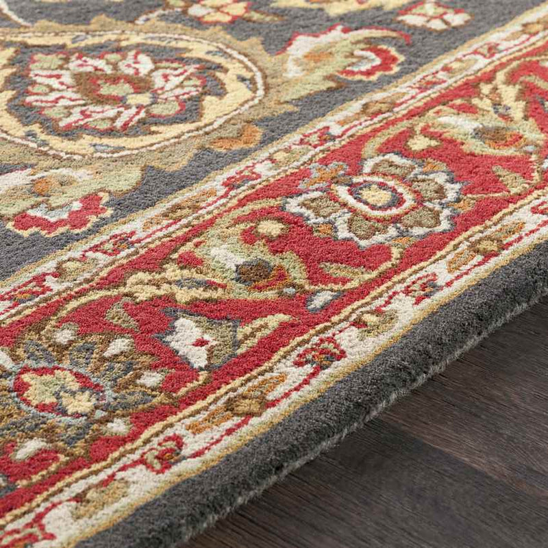 Palaiseau Traditional Dark Red Area Rug