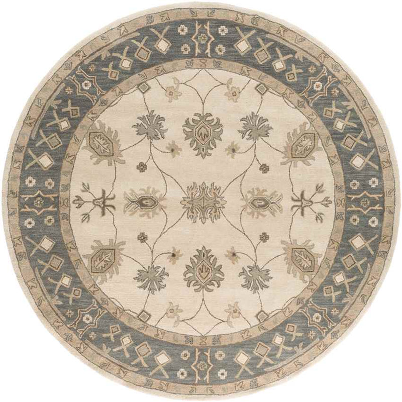 Trappes Traditional Khaki Area Rug