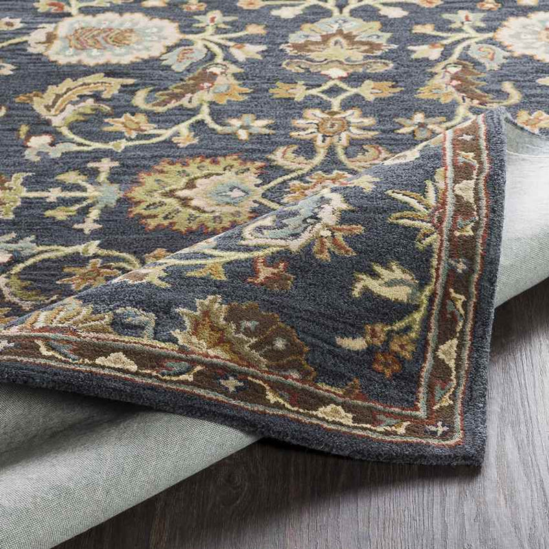 Maubeuge Traditional Ink Blue Area Rug