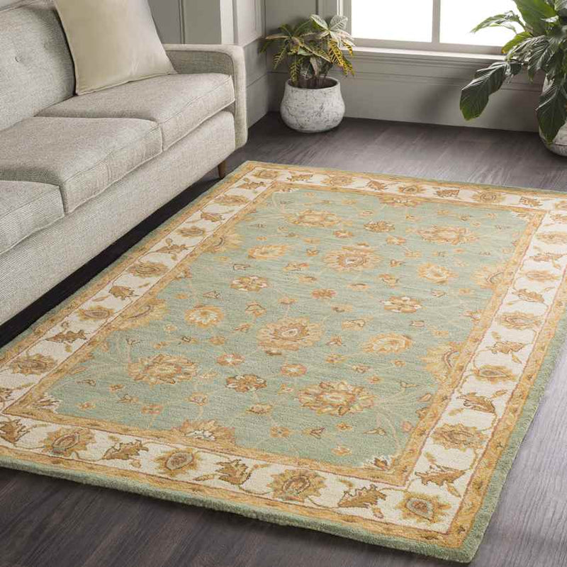 Malakoff Traditional Dark Green Area Rug