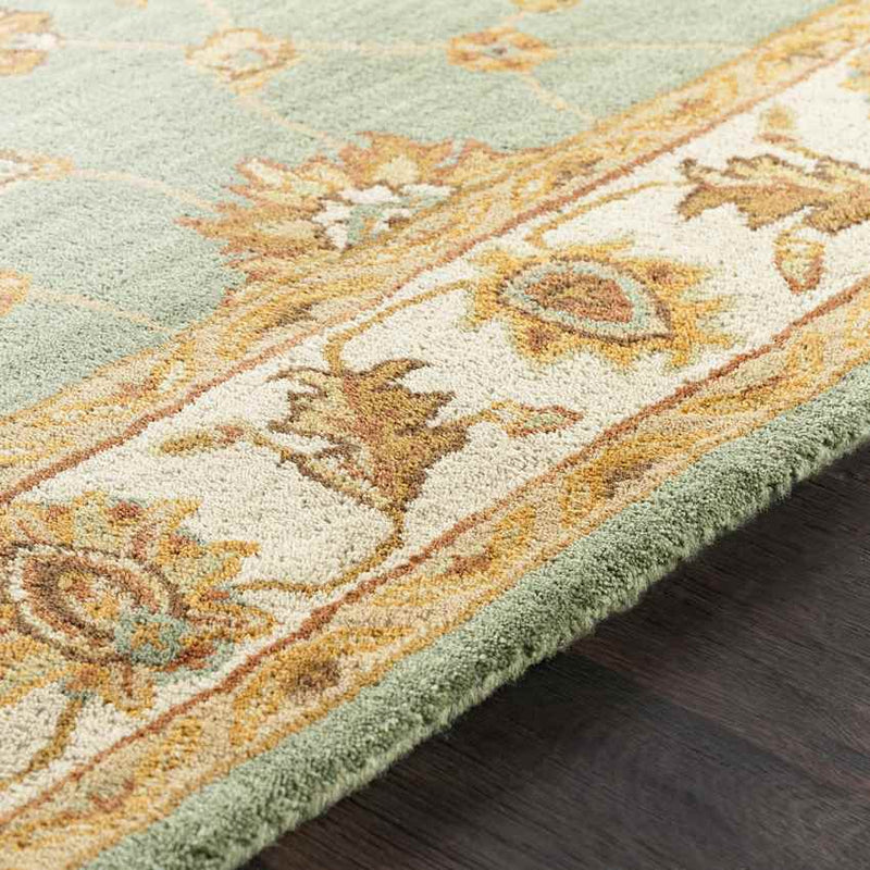 Malakoff Traditional Dark Green Area Rug