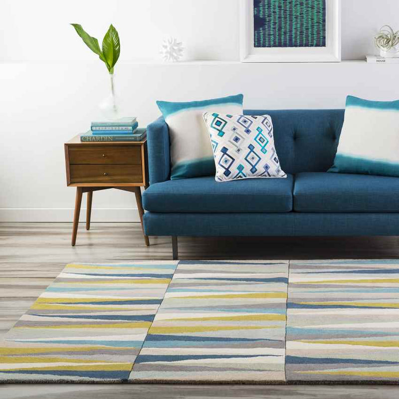 Yerres Modern Aqua Area Rug