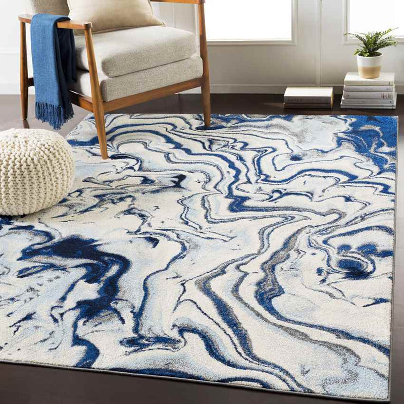 Soissons Modern Blue/Gray Area Rug