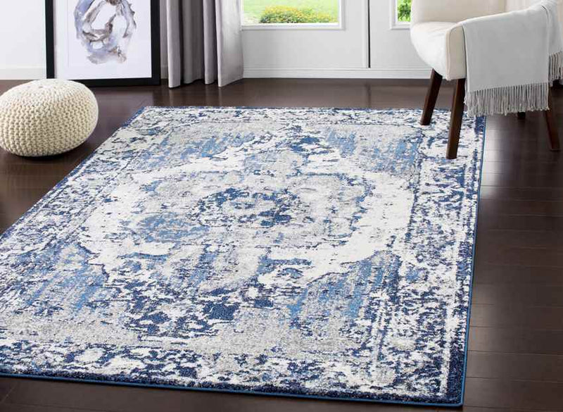 Bowen Traditional Navy/Dark Blue Area Rug