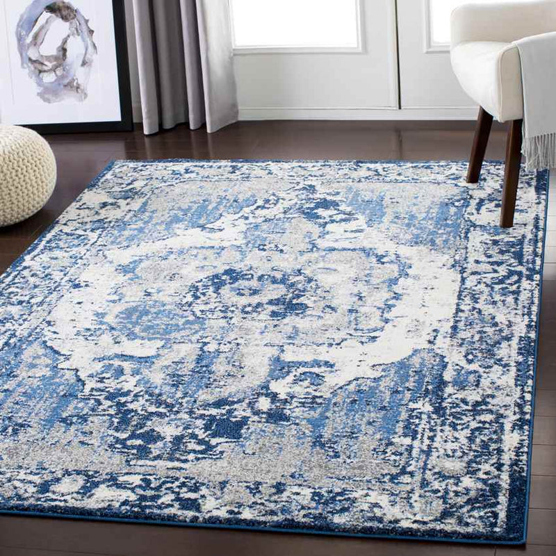 Bowen Traditional Navy/Dark Blue Area Rug