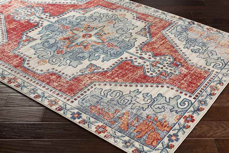 Henry Traditional Bright Red Area Rug