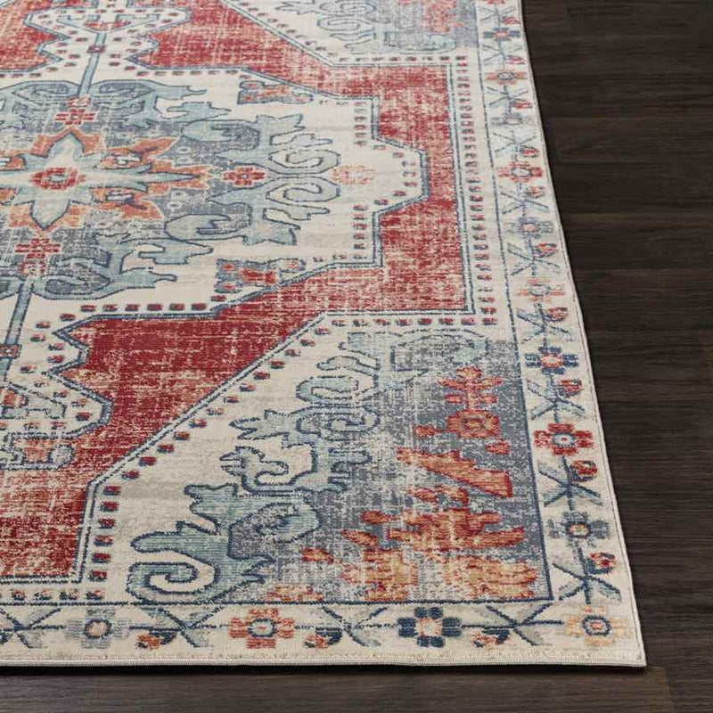 Henry Traditional Bright Red Area Rug