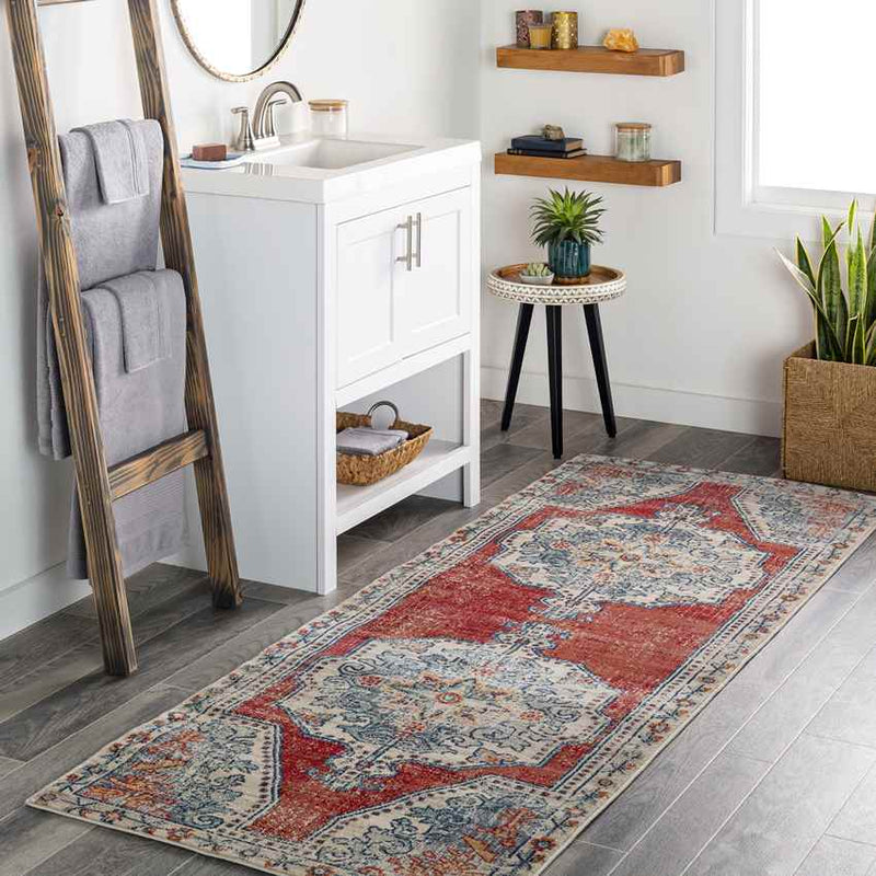 Henry Traditional Bright Red Area Rug