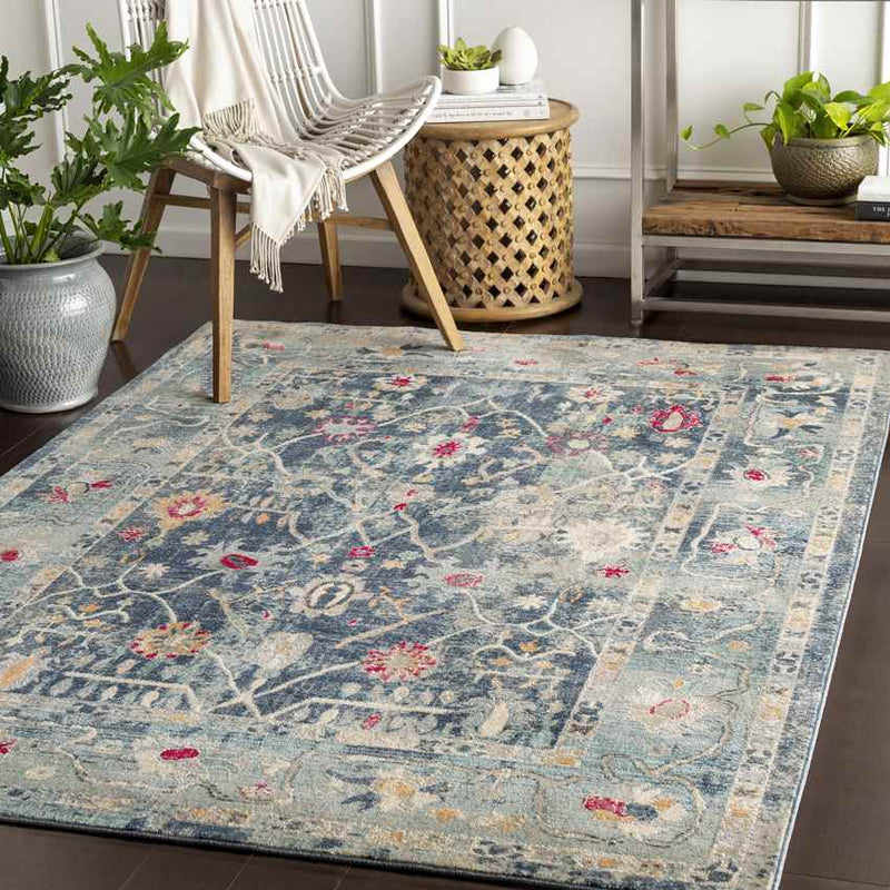 Le Gosier Traditional Navy Area Rug