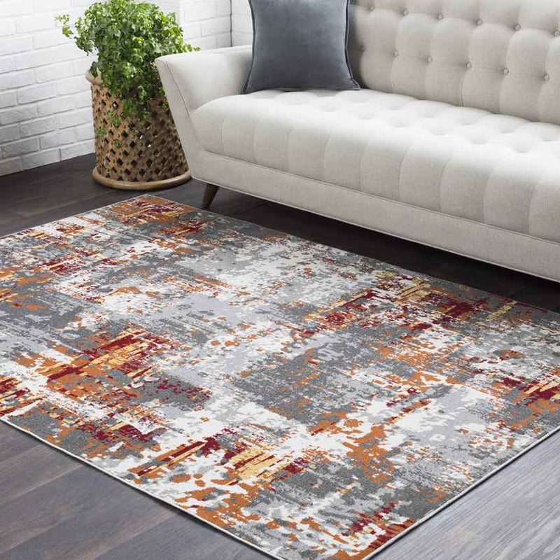 Kourou Modern Burnt Orange Area Rug