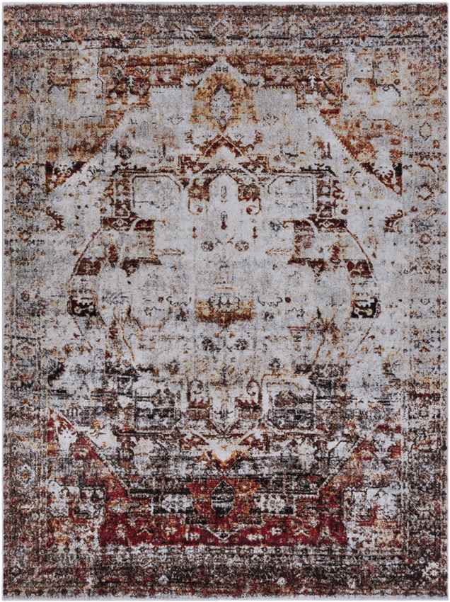 Libourne Traditional Burgundy Area Rug