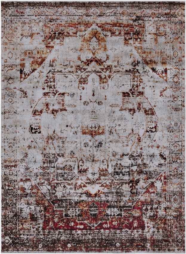 Libourne Traditional Burgundy Area Rug