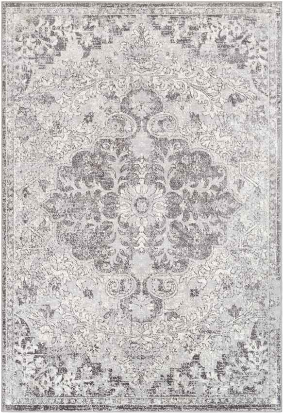 Cenon Traditional Gray/White/Charcoal Area Rug