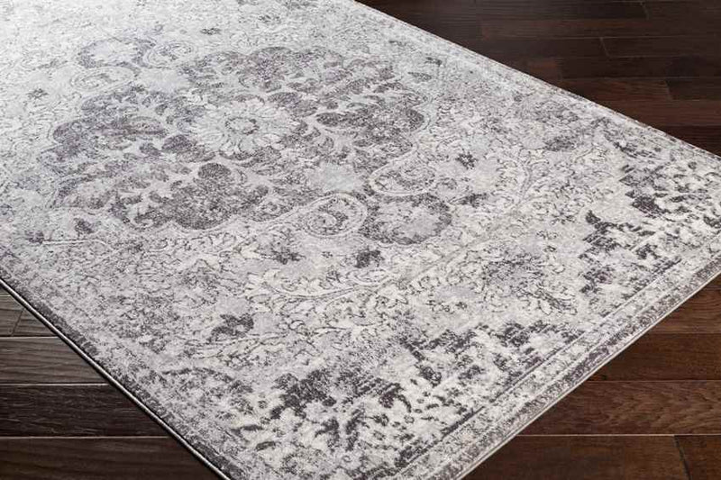 Cenon Traditional Gray/White/Charcoal Area Rug