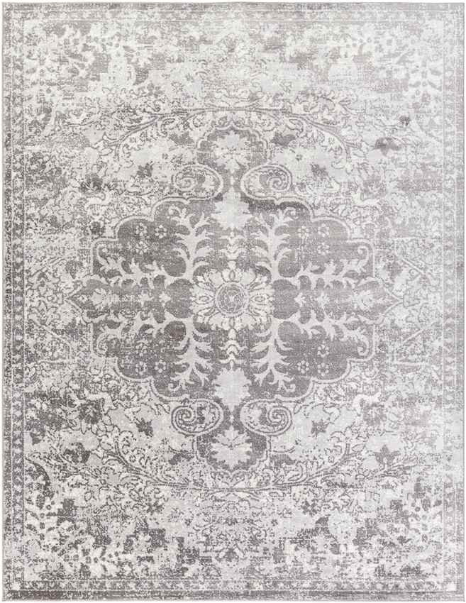 Cenon Traditional Gray/White/Charcoal Area Rug